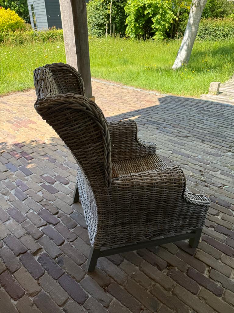 Rotan fauteuil, rieten stoel, landelijke stijl, Ophalen, Gebruikt, Overige kleuren, Riet of Rotan