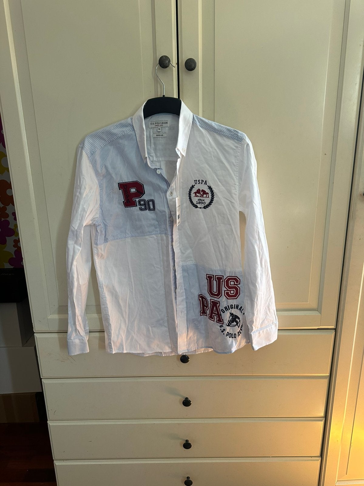 U. S polo Assn hemd M, Verzenden, Nieuw, Wit, Halswijdte 39/40 (M)