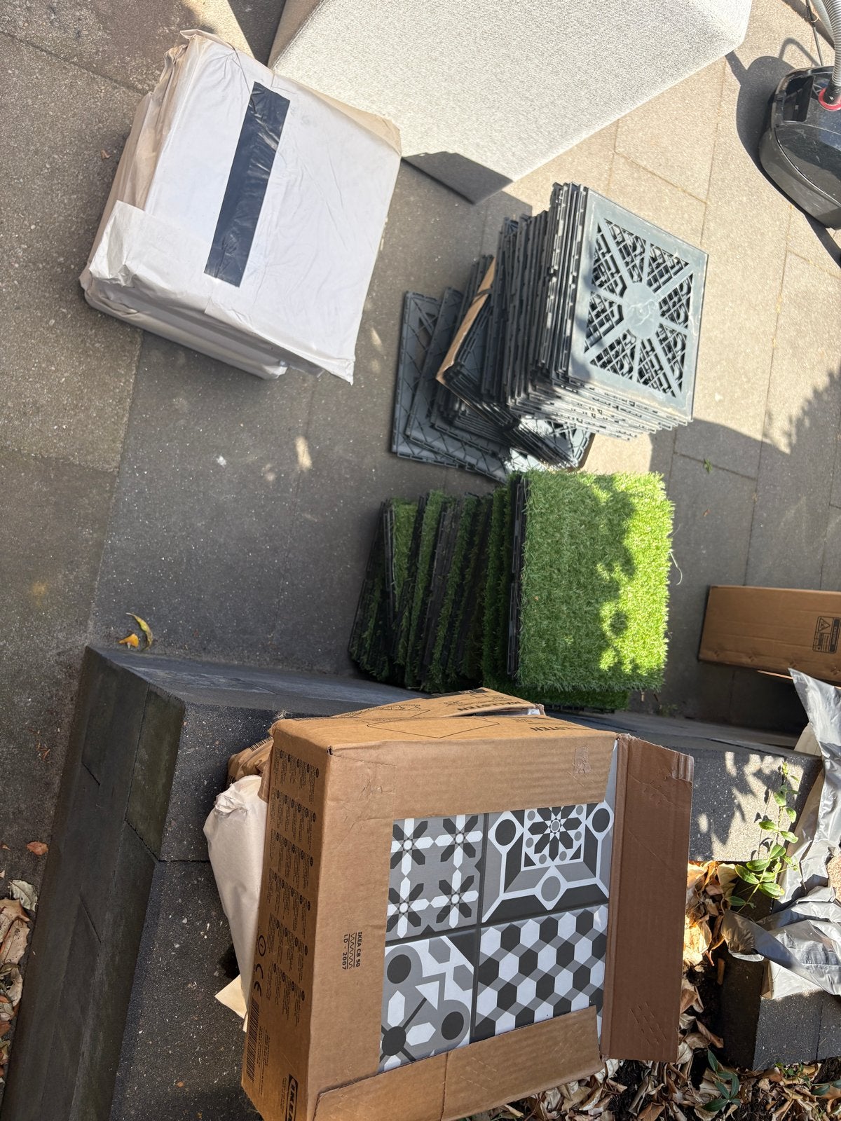 Ikea MÄLLSTEN terrastegels en grasmatjes, Tuin en Terras, Tegels en Klinkers, Ophalen, Kunststof, Gebruikt, 5 tot 10 m²