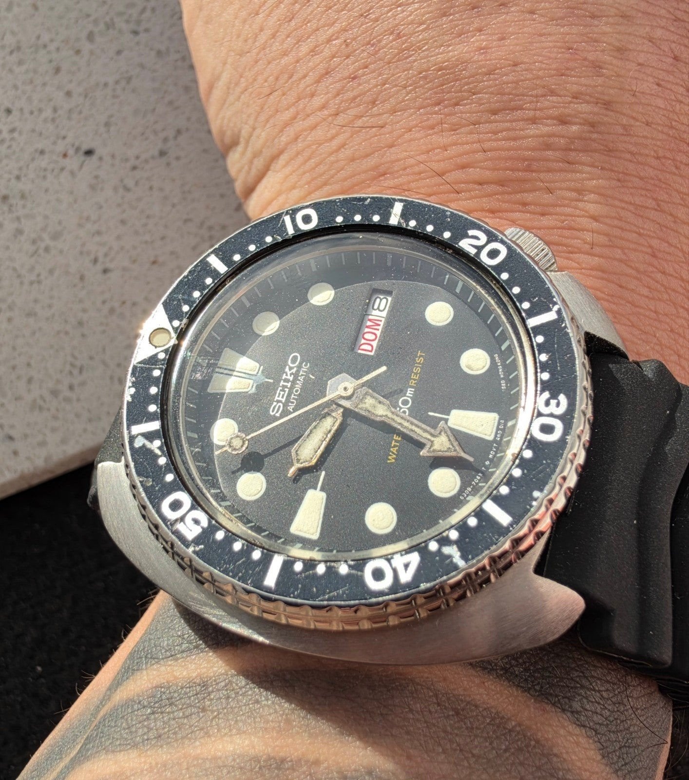 Seiko 6309-7049 Turtle Long Text, Ophalen, Zwart, IOS