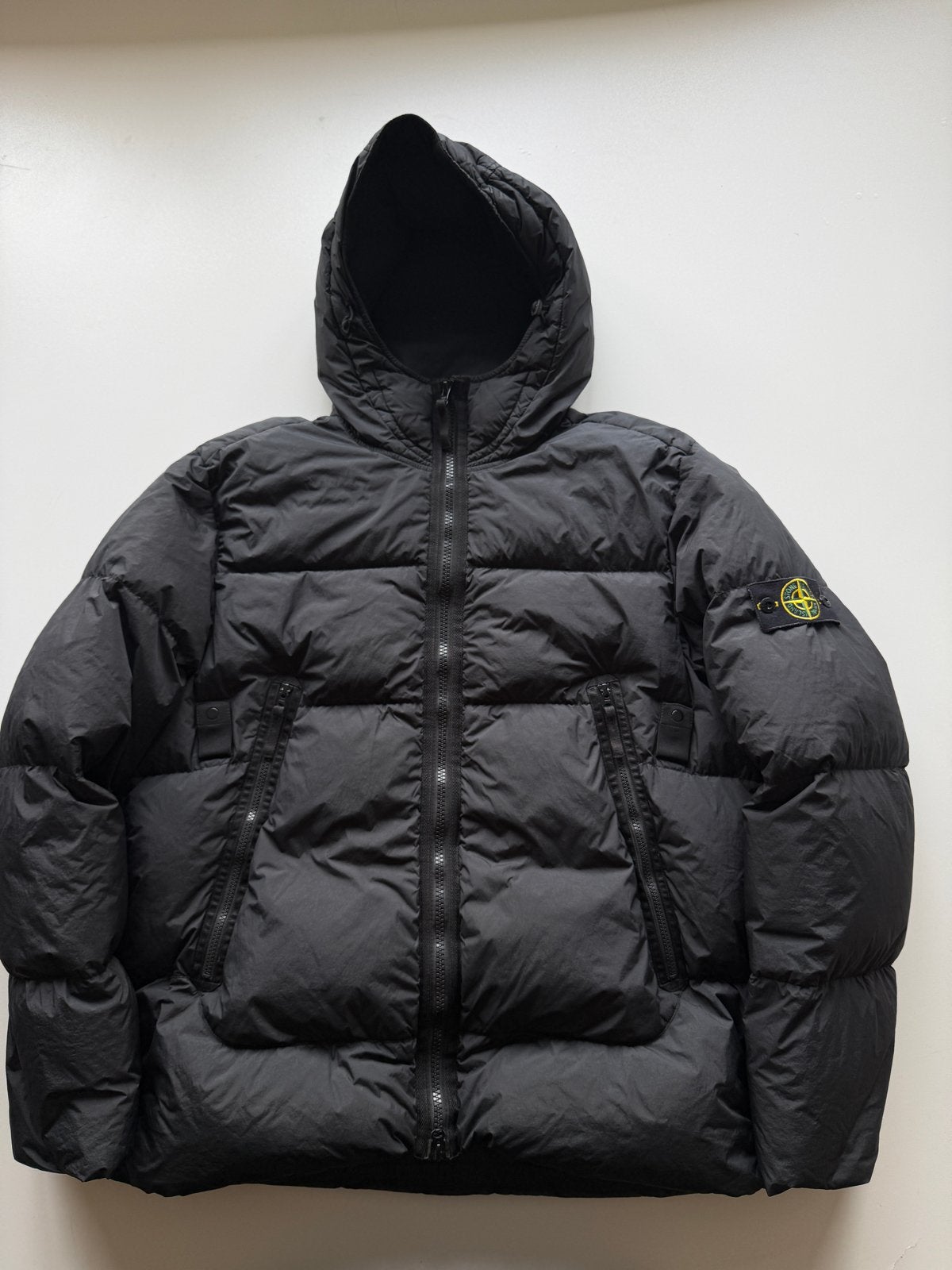 Stone Island Garment Dyed Crinkle Reps NY Down Jacket, Ophalen of Verzenden, Zo goed als nieuw, Overige maten, Zwart