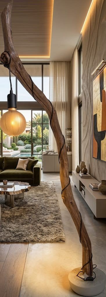 Unieke Vloerlamp Drijfhout - Natuurlijke Sfeer, Ophalen, Natuurlijk materiaal, Nieuw, Rustiek, Natuurlijk, Bohemian, Modern