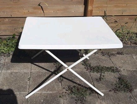 Witte opvouwbare campingtafel - Gratis, Ophalen, Gebruikt, Rechthoekig, Kunststof