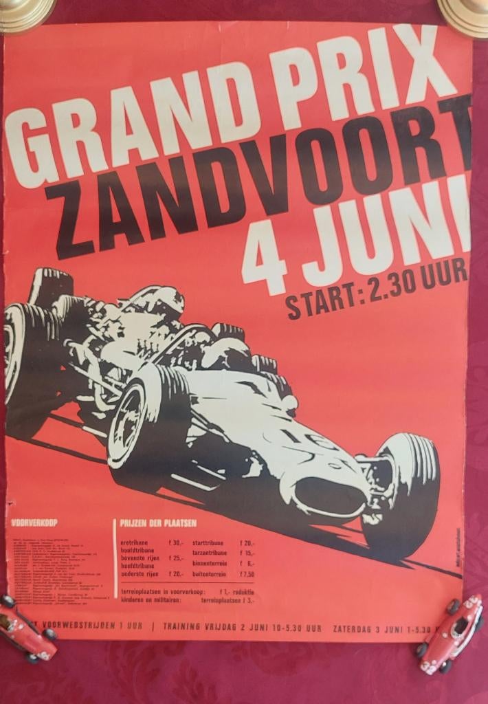 Originele poster Formule 1 Grand Prix Zandvoort 4 Juni 1967, Ophalen of Verzenden, Gebruikt, Formule 1