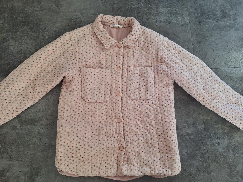Gave roze zomerjas met bloemen van H&M mt 134!, Gebruikt, Meisje, H&M, Ophalen of Verzenden