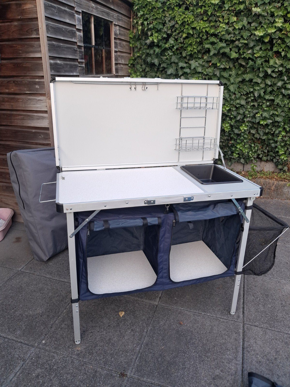 Inklapbare campingkeuken met opbergruimte en gasstel, Caravans en Kamperen, Ophalen, Gebruikt