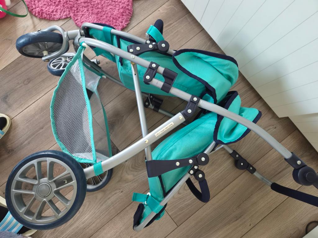 Poppen tweelingwagen - Speelplezier voor twee poppen, Ophalen, Gebruikt, Overige typen