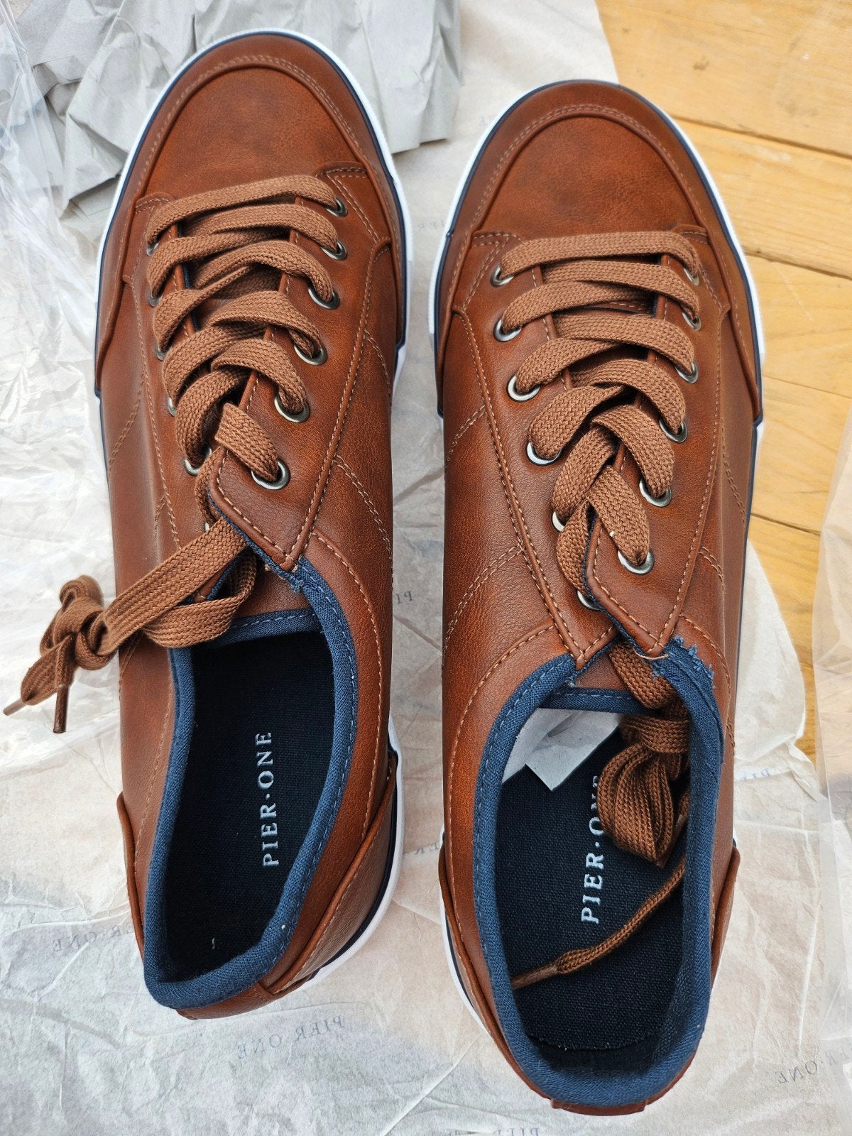 Pier One cognac sneakers - Maat 46, Bruin, Nieuw, Pier One, Ophalen of Verzenden