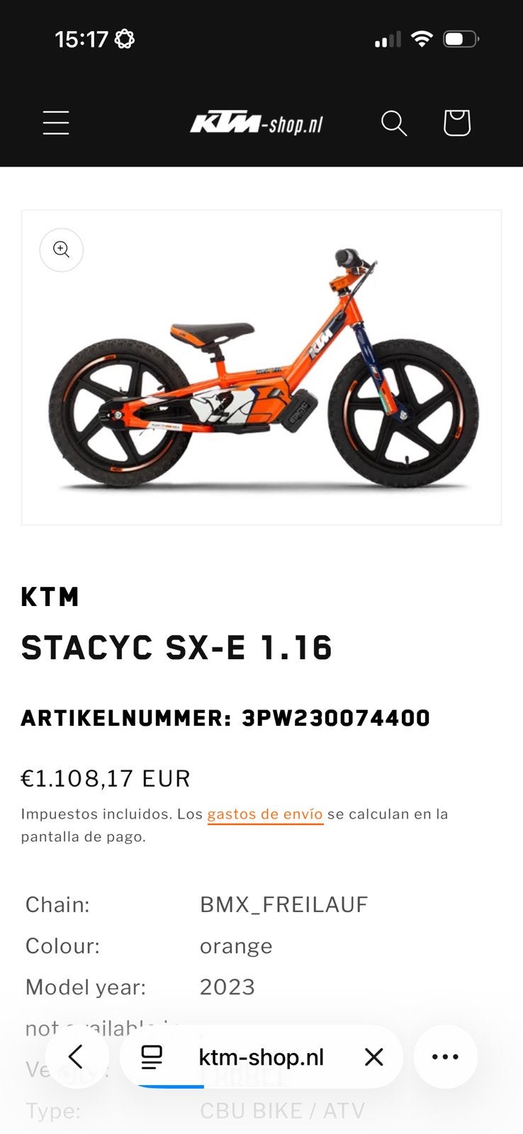 KTM FACTORY REPLICA 16EDRIVE 16 Inch elektrische loopfiets
