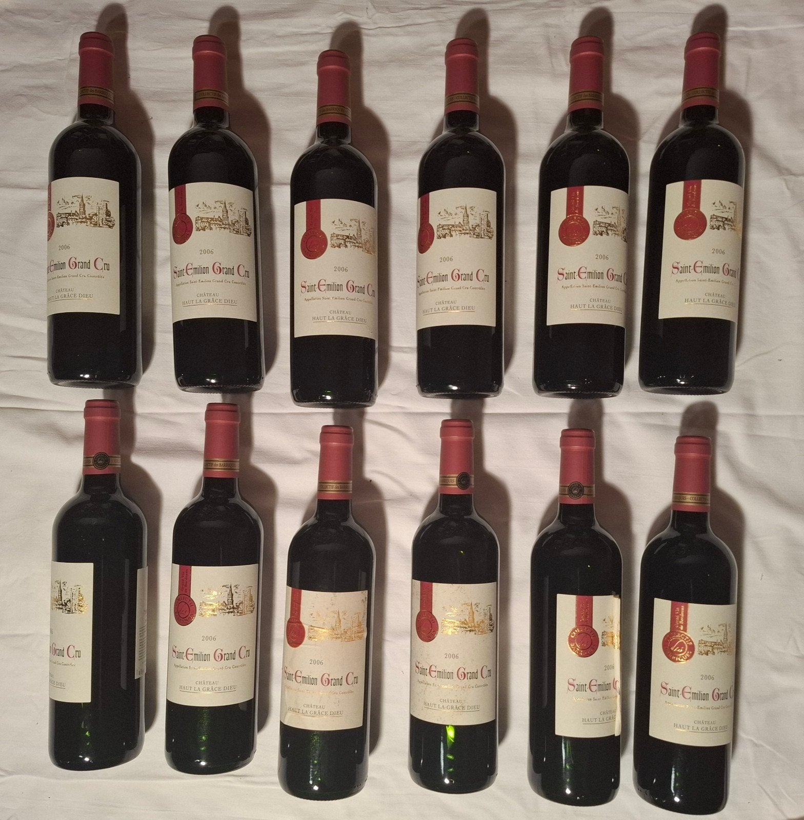 complete partij van 12 flessen Château Haut La Grâce Dieu ui, Ophalen of Verzenden, Frankrijk, Rode wijn
