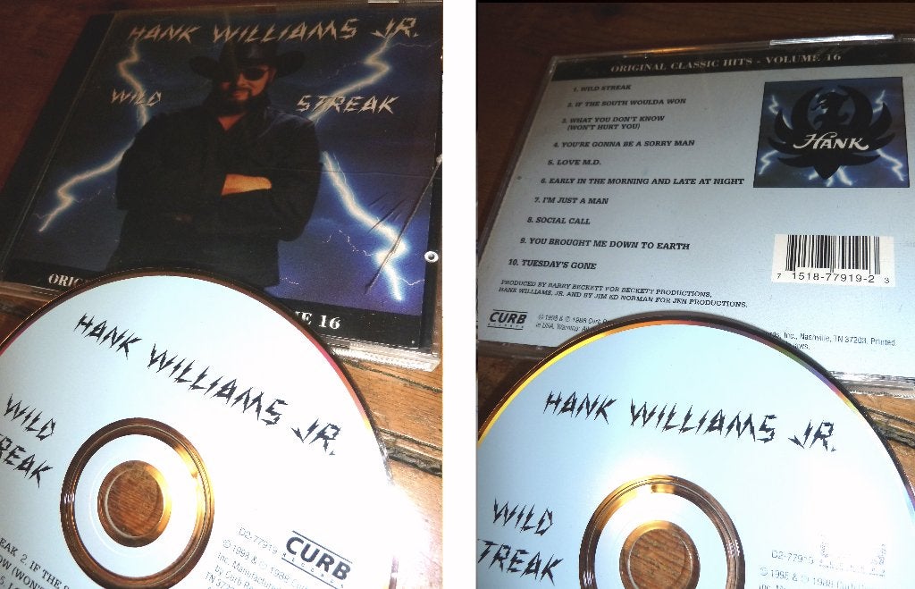 cd CD HANK WILLIAMS JR WILD STREAK 1998 - CURB, Ophalen of Verzenden