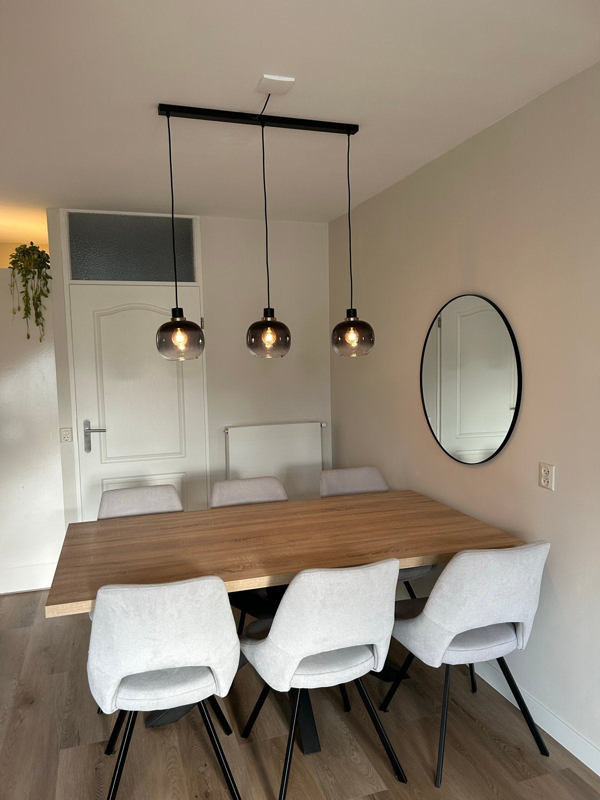 Eettafel 180cm met spinnenpoot eikenhout, Ophalen, Eikenhout, 50 tot 100 cm, Zo goed als nieuw