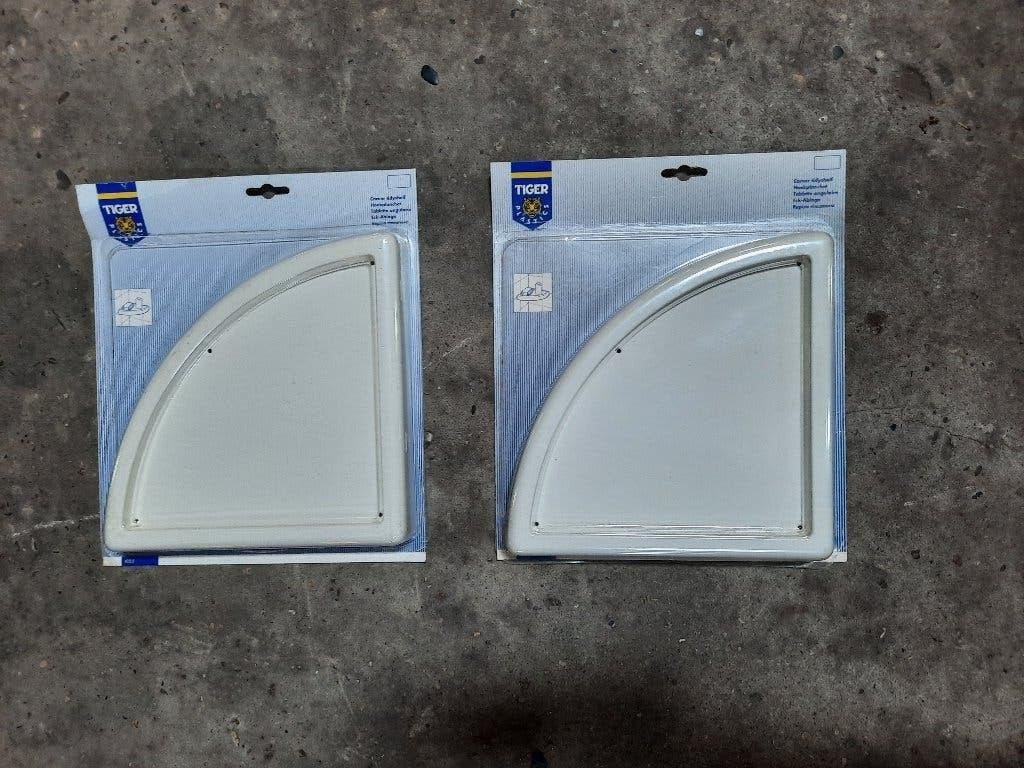 Hoekplanchet 2st Tiger cremekleur nieuw in doos, Ophalen, Nieuw, Beige, Douche-accessoire