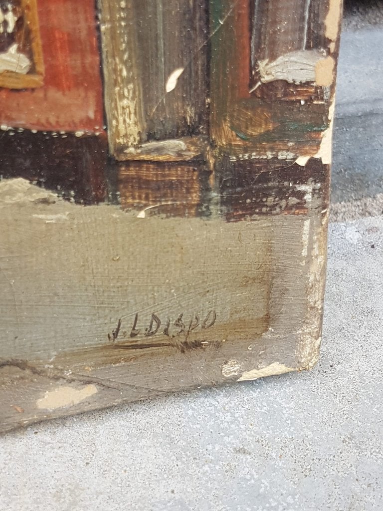 Prachtig olieverf op doek, gesigneerd door J.L. Dispo., Antiek en Kunst, Kunst | Schilderijen | Klassiek, Ophalen, Doek, Olieverf