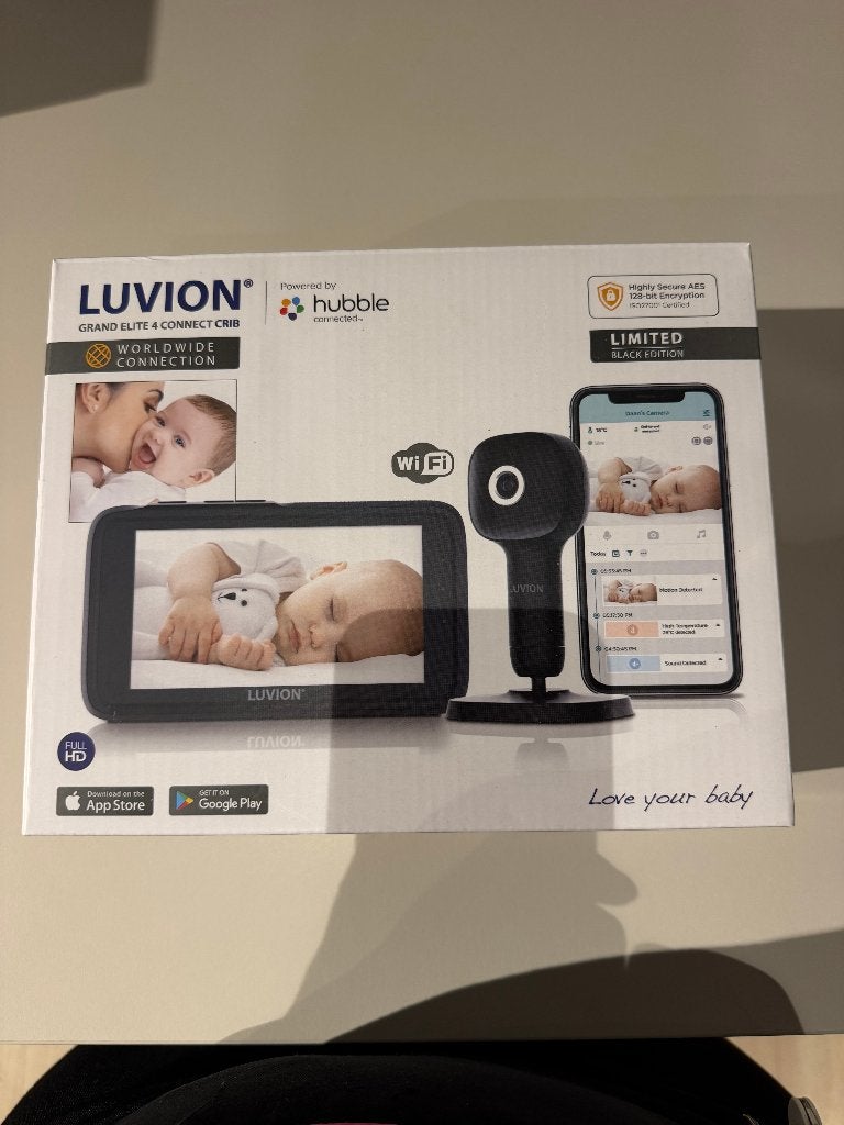 Luvion Grand Elite 4 Connect Crib - Babyfoon - Zwart, Ophalen of Verzenden, Nieuw, 250 meter of meer