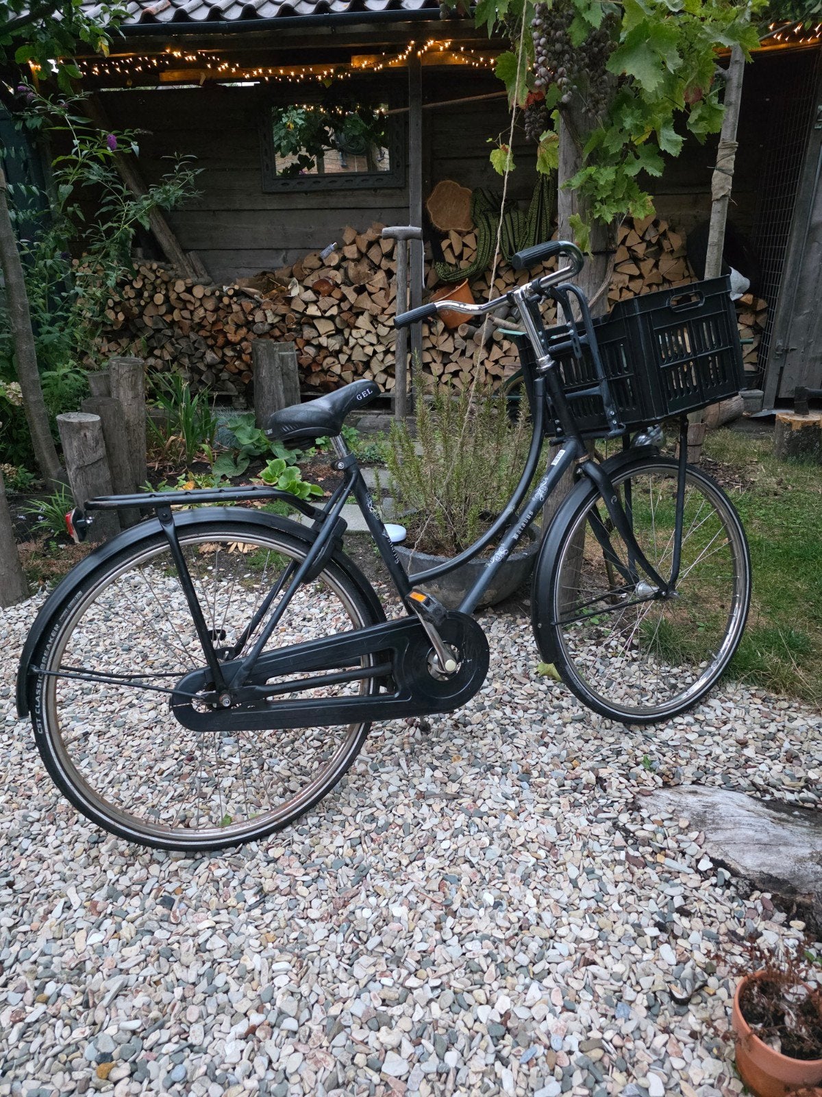 Batavus Butterfly, kinderfiets, Oma fiets, Zwart,, Fietsen en Brommers, Terugtraprem, Gebruikt, 47 tot 50 cm, Batavus