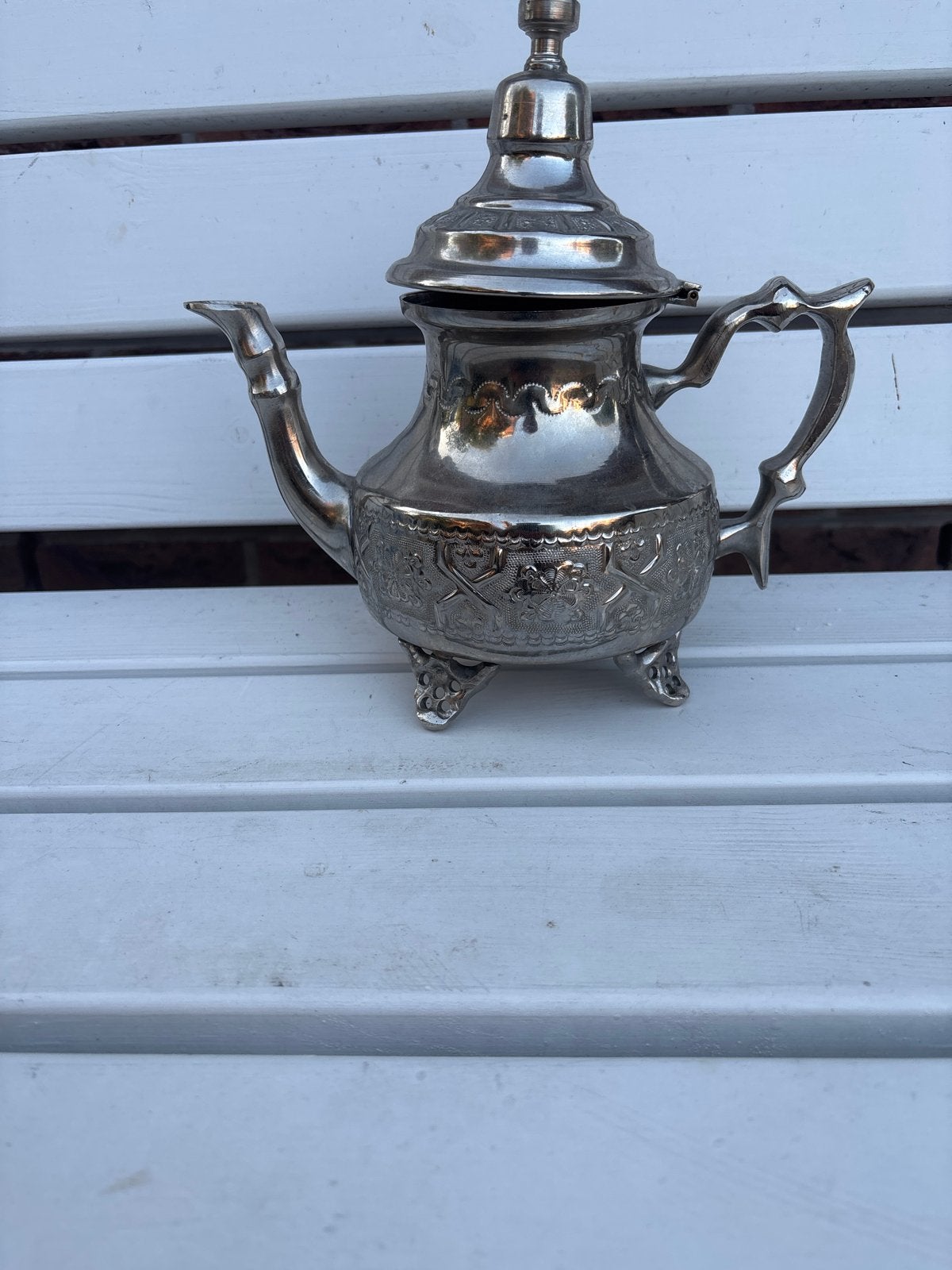 Vintage Marokkaanse theepot - Verzilverd, Ophalen of Verzenden