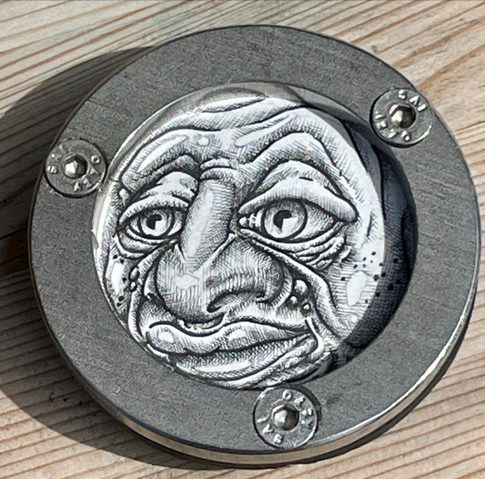 Snufferd kunstwerk Mike de Vos - Grappig Selfie Gezicht, Overige onderwerpen, Minder dan 20 cm, Ophalen of Verzenden, Handgemaakt