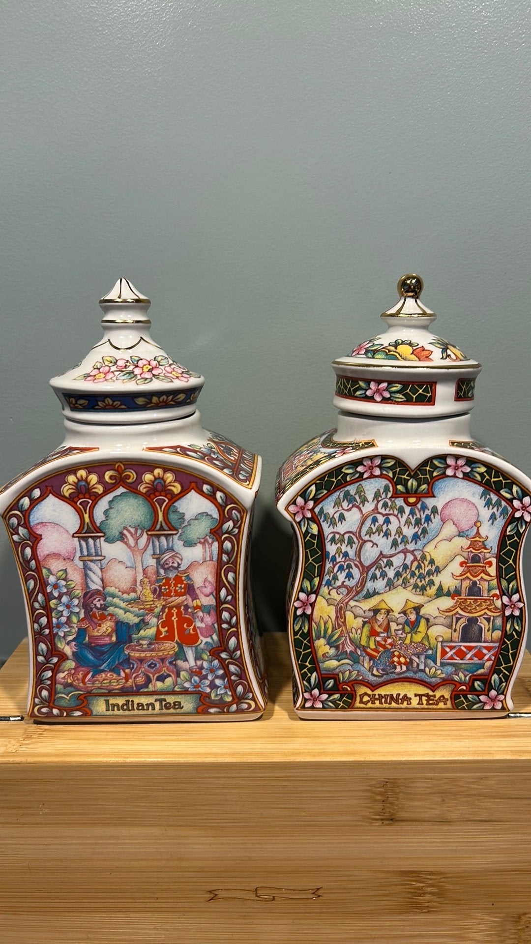2 vintage Theebusjes DE - made in Engeland, Huis en Inrichting, Ophalen, Overige stijlen