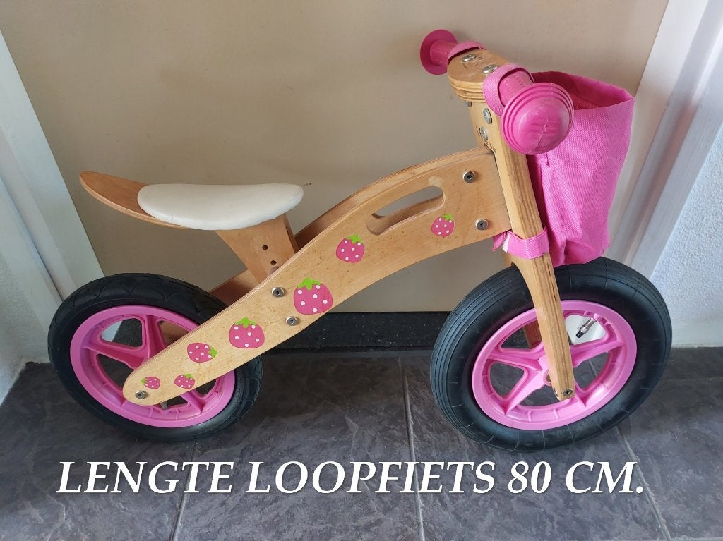 loopfietsje loopfiets voor meisje, loopfietsje met mandje, Kinderen en Baby's, Ophalen of Verzenden, Gebruikt, Loopfiets