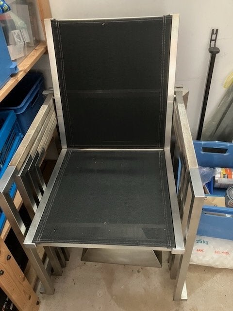 Hartman rvs dining tuinstoelen set 4 stuks, Tuin en Terras, Ophalen, Zo goed als nieuw, Rvs, Stapelbaar