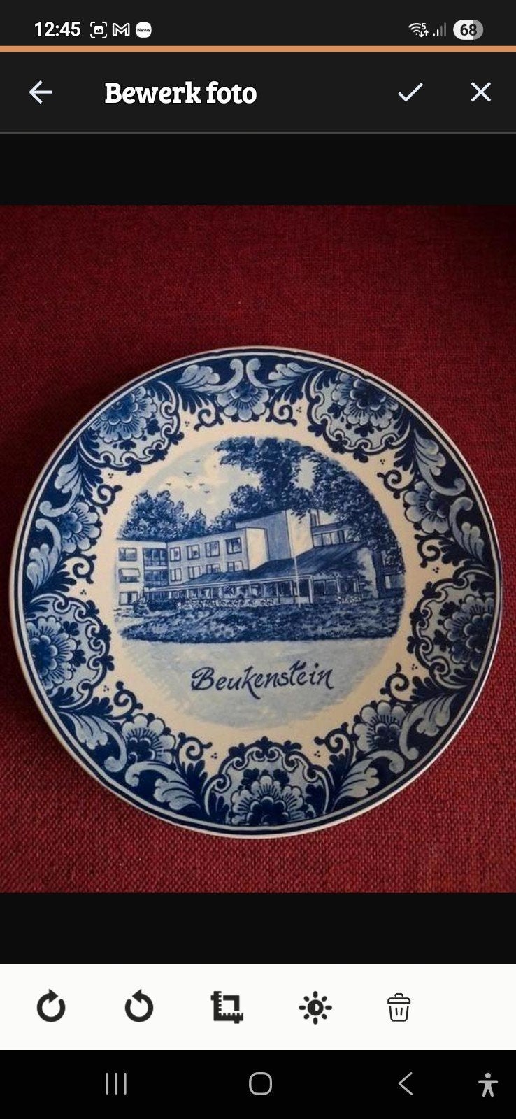 Delfs blauw bord 'Beukenstein', Ophalen of Verzenden