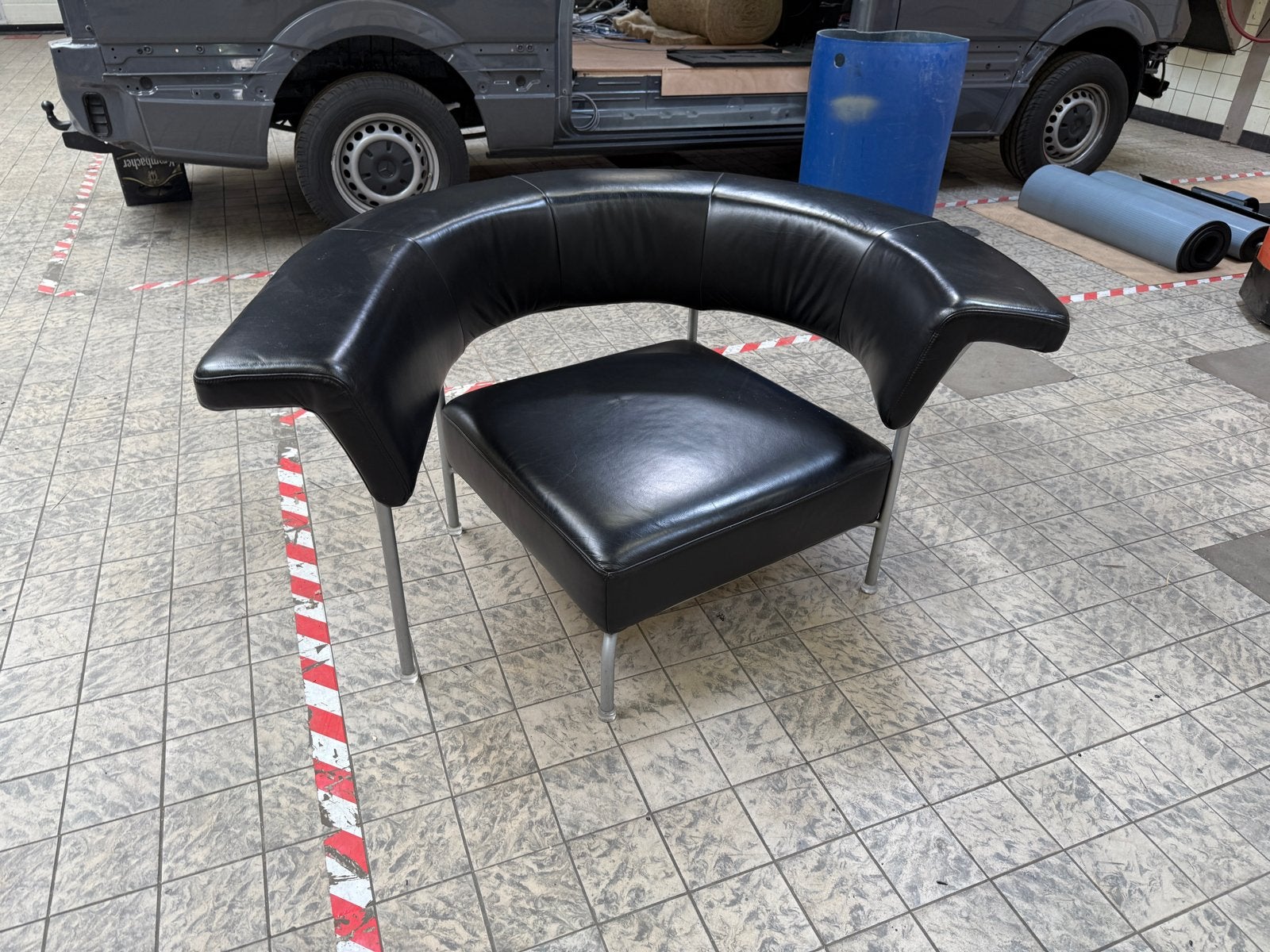 Egoform Love Seat - Zwart Leder, Ophalen of Verzenden, Gebruikt, Leer, Vitra Artifort Cassina Fritz Hansen Eames Gispen Pastoe Hay