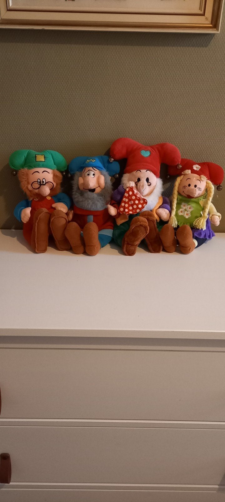 Set van 4 kabouter Plop knuffels, Gebruikt, Overige merken, Overige karakters, Overige typen