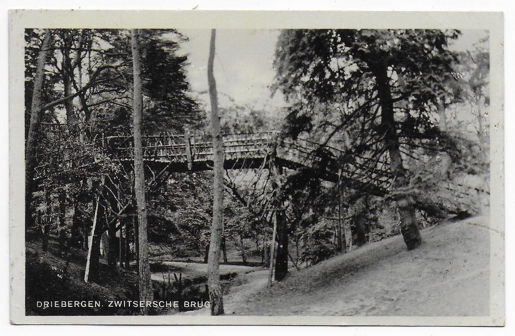 Driebergen Zwitsersche Brug   Ansichtkaart uit 1941 (B8263 ), Ophalen of Verzenden, 1980 tot heden, Gelopen, Utrecht