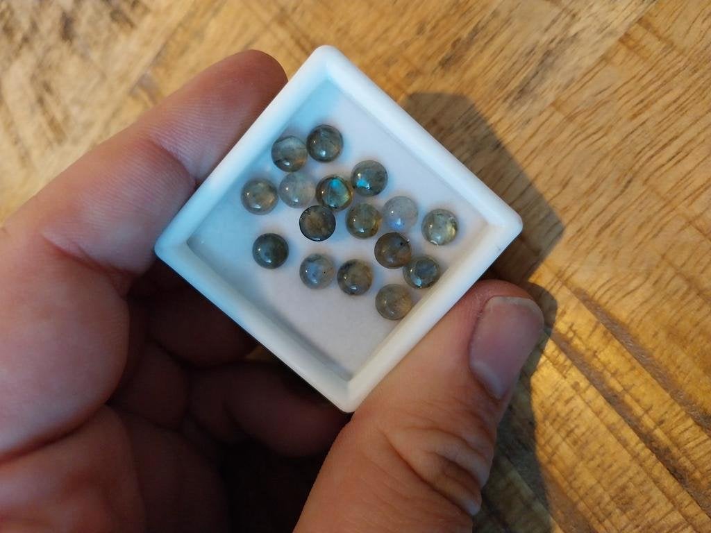 Mix lot ronde labradoriet cabochons klein, Sieraden, Tassen en Uiterlijk, Edelstenen, Ophalen of Verzenden