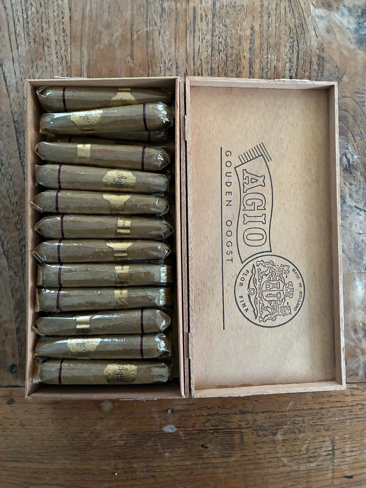 Vintage Agio Bolknakkers sigaren in originele houten kist, Ophalen of Verzenden, Nieuw