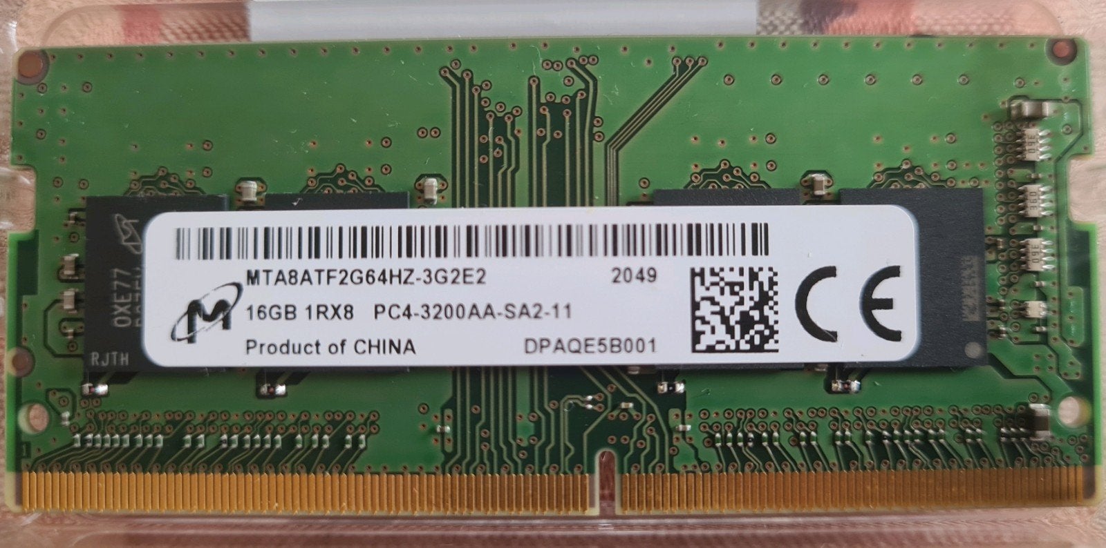 1x SoDIMM 16 GB DDR4 PC4-3200, Computers en Software, Gebruikt, DDR4, Ophalen of Verzenden, Laptop