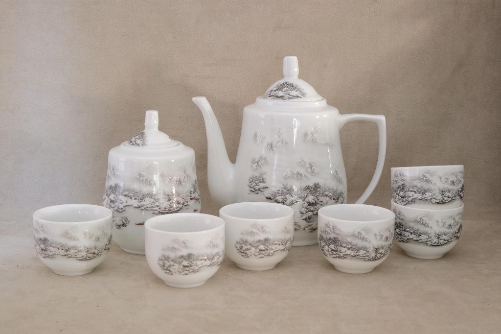 Theeservies porselein Jingdezhen / Jiangxi met certificaat, Ophalen of Verzenden