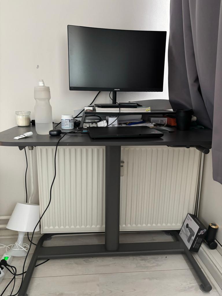 IKEA SEGRARE Zit-sta bureau, Ophalen vanaf 25 mei, Ophalen, Zit-sta bureau, Metaal, In hoogte verstelbaar
