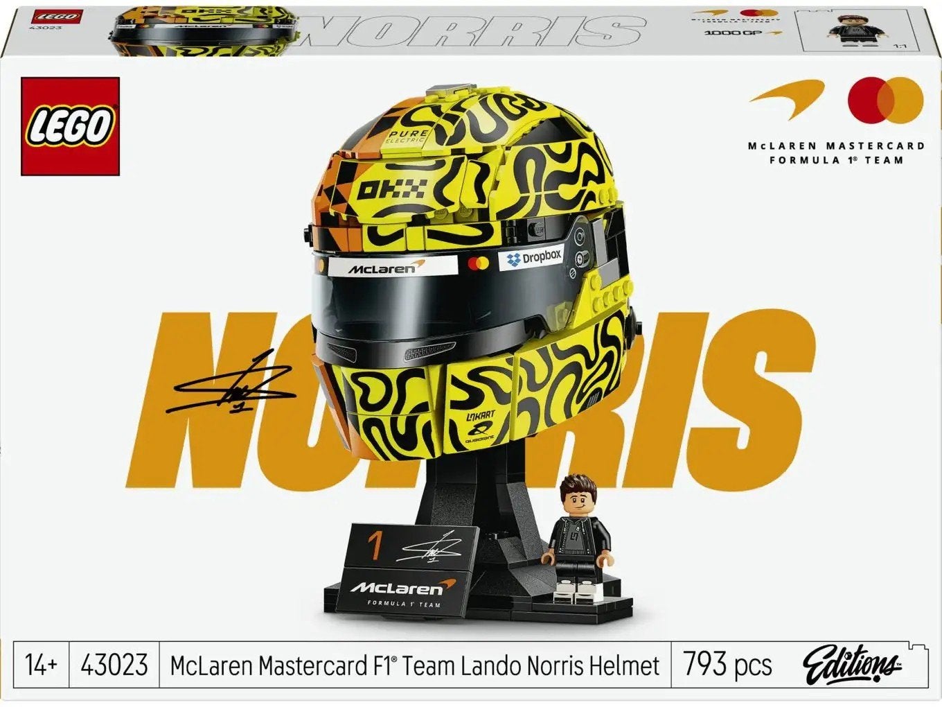 LEGO McLaren F1 Team Lando Norris Helm (43023), Inclusief minifiguren, Overige thema's, Verzenden, Lego