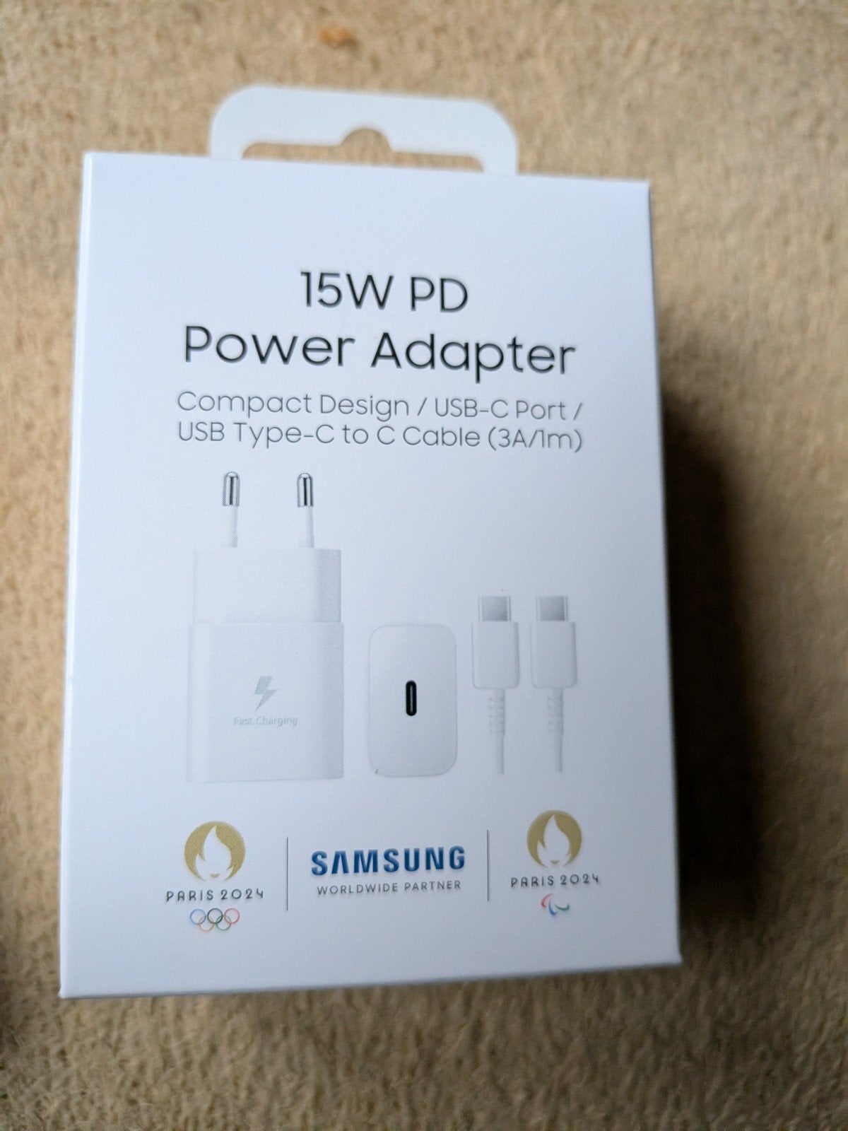 Samsung 15W PD Power Adapter met USB-C naar C kabel, Adapter, Nieuw, USB-C, Samsung