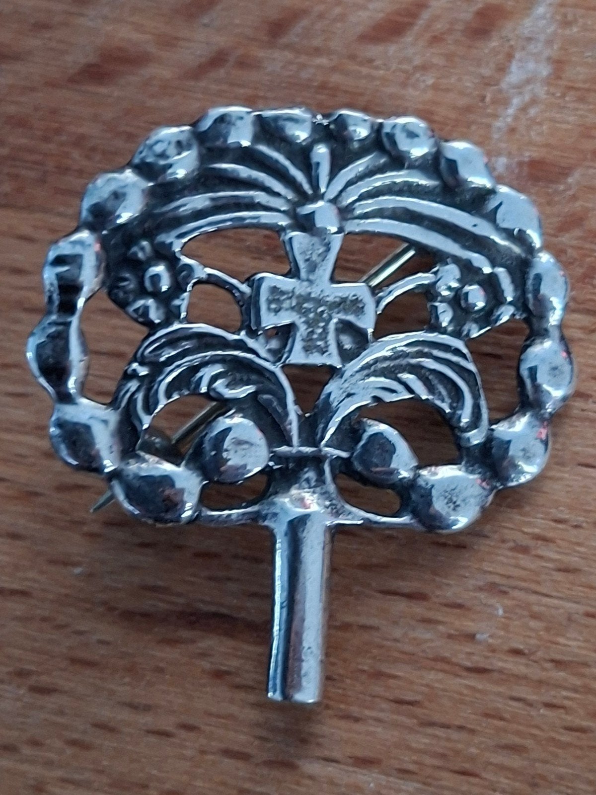 antiek zilveren bijbelslot broche, Antiek en Kunst, Ophalen of Verzenden