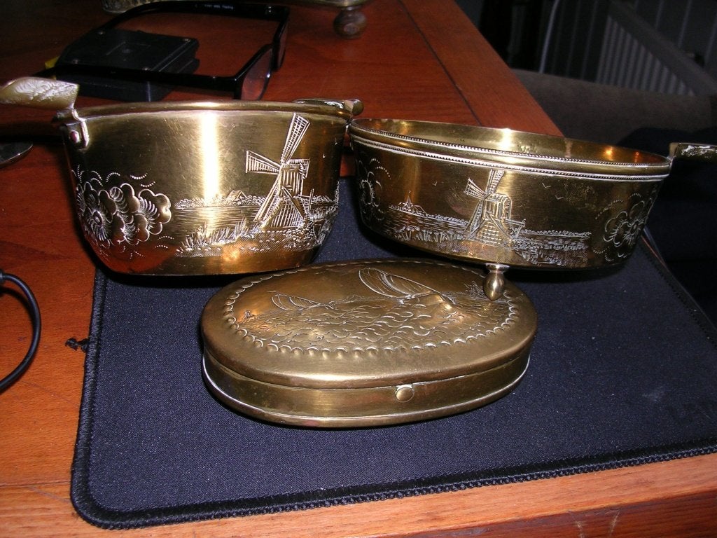 Spullen van Klaas Dijkstra gestempeld Friesche kunst., Antiek en Kunst, Antiek | Koper en Brons, Ophalen of Verzenden, Koper