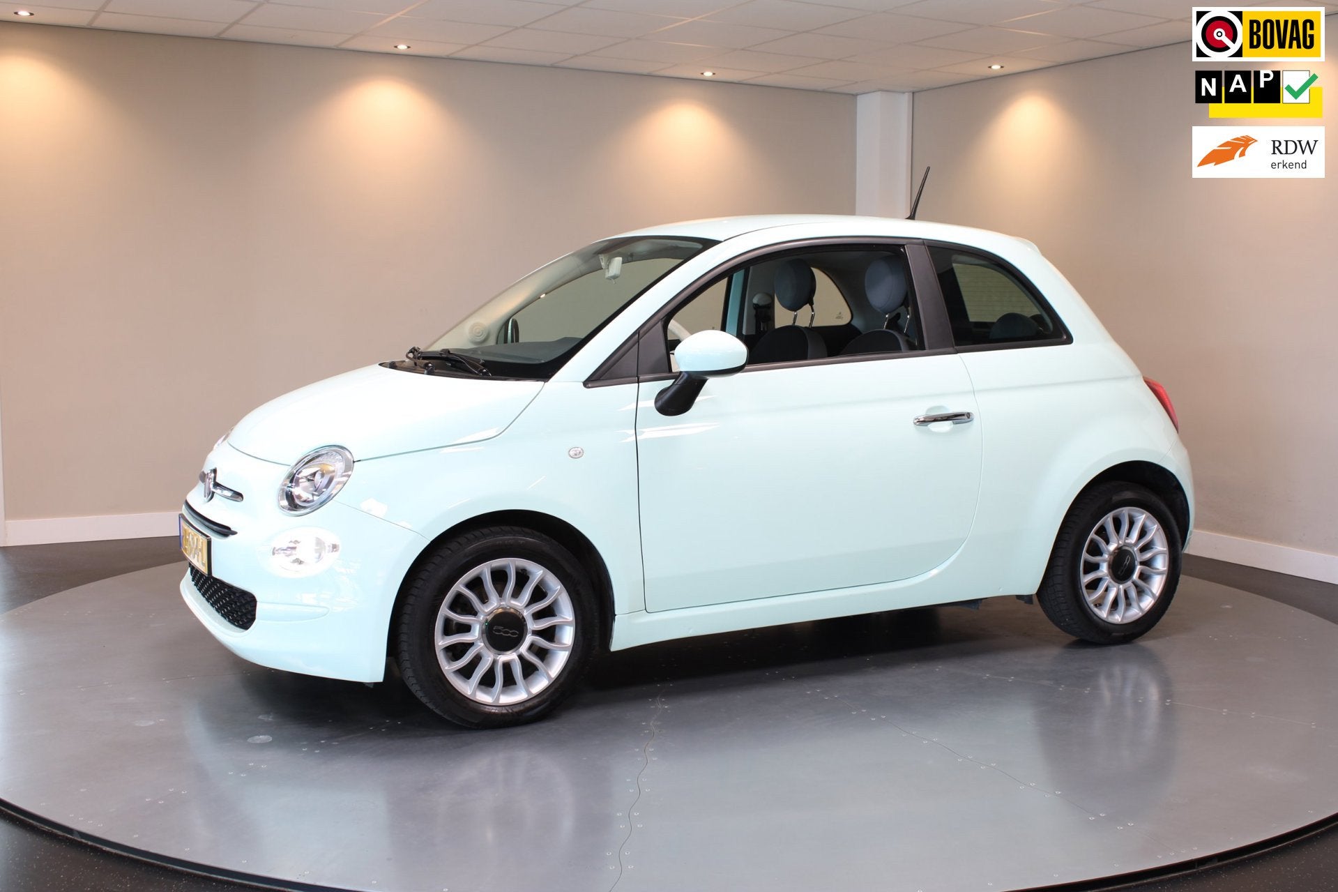 Fiat 500 0.9 TwinAir Turbo Popstar *Mint-groen* Top-onderhou, Auto's, Fiat, Voorwielaandrijving, Start-stop-systeem, Gebruikt