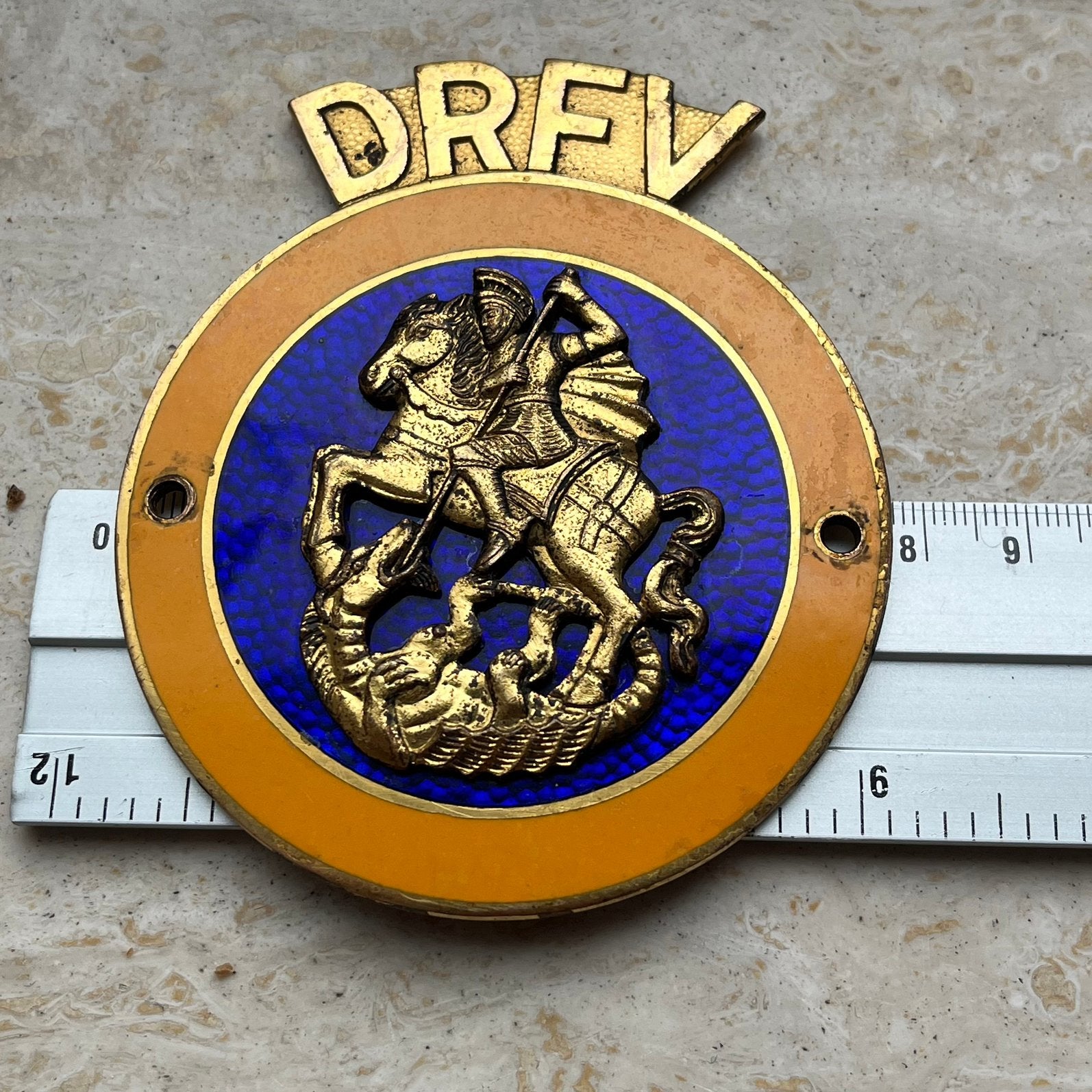 AUTO GRILLE BADGE EMBLEEM DEUTSCHE REITER & FAHRER VEREIN, Ophalen of Verzenden, Nederland