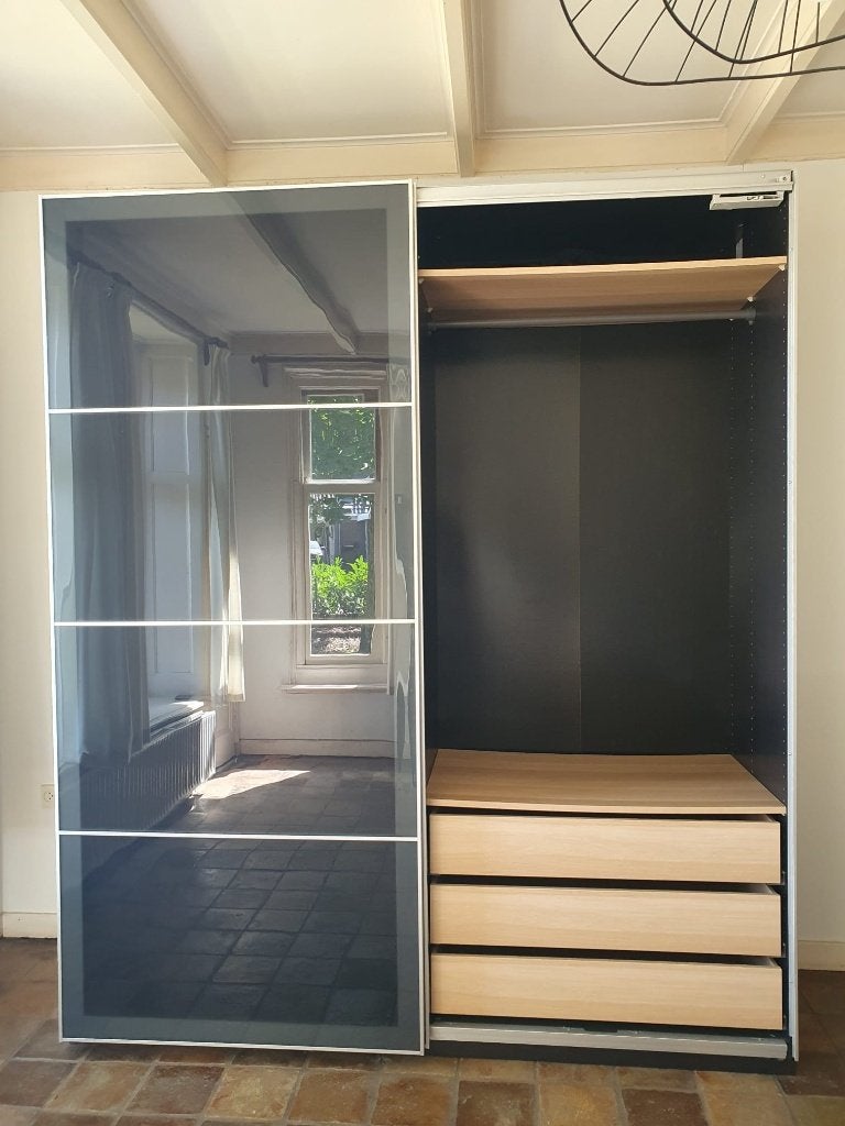 Ikea Pax kast schuifdeur zwart, Huis en Inrichting, Kasten | Kledingkasten, Met deur(en), Gebruikt, 200 cm of meer, 150 tot 200 cm
