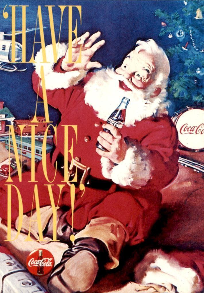retro kaart, Coca cola, kerstman, have a nice day!, Verzenden, Nieuw, Overige typen