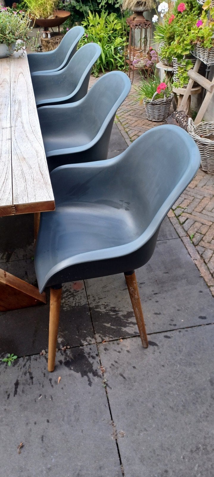 8 kuip tuinstoelen met kussens., Tuin en Terras, Ophalen, Gebruikt, Kunststof