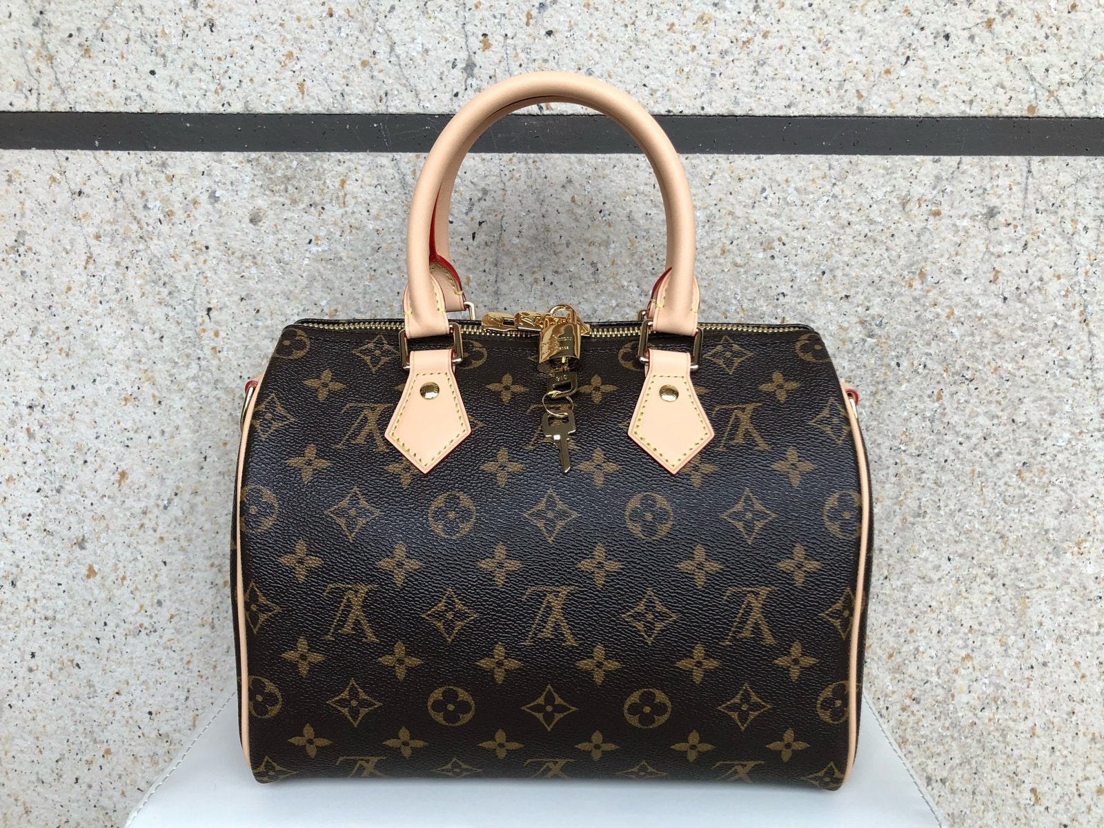 Louis Vuitton Speedy Bandoulière 25 Monogram, Sieraden, Tassen en Uiterlijk, Ophalen of Verzenden, Zo goed als nieuw, Bruin, Handtas