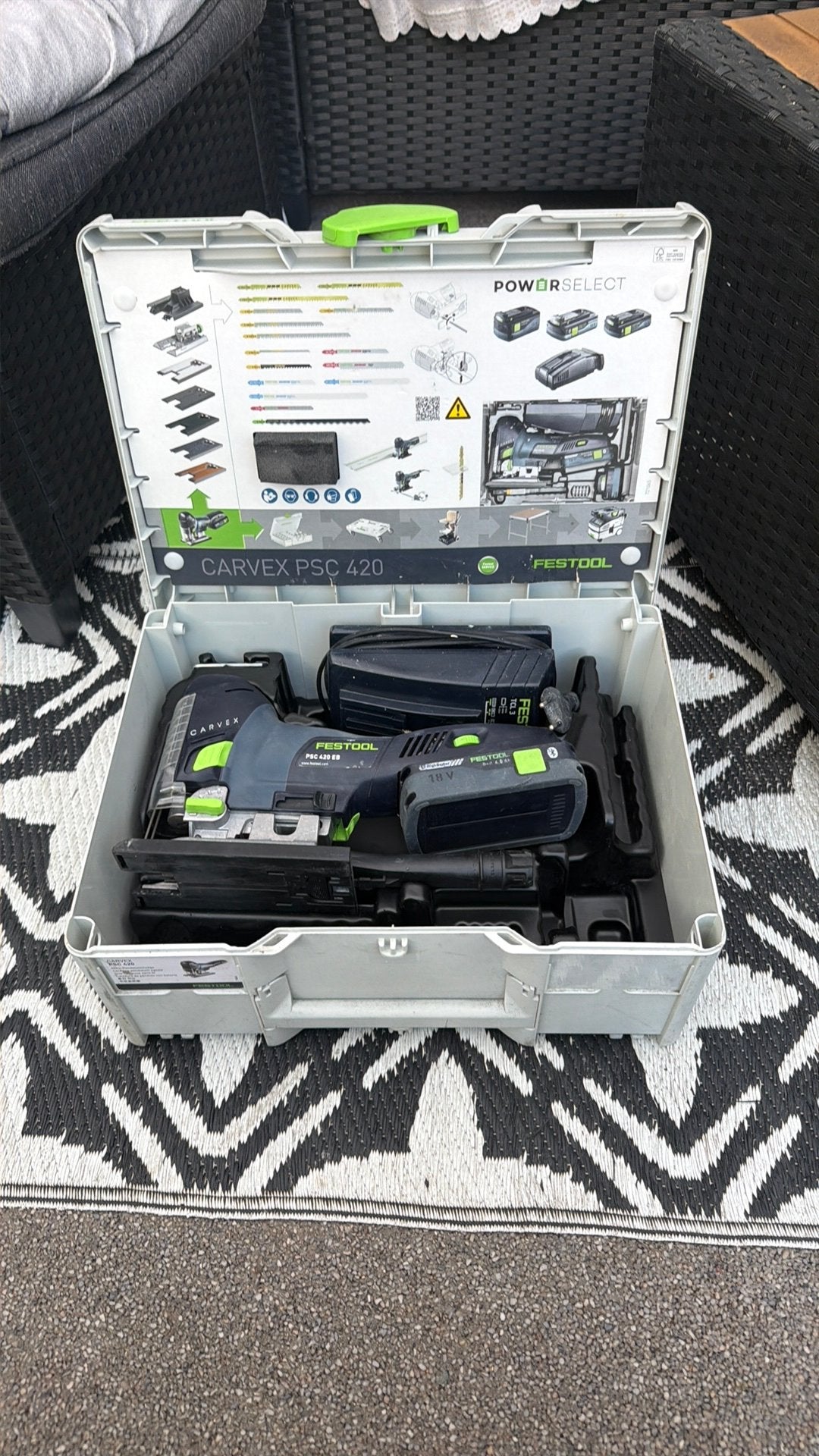 Festool CARVEX PSBC 420  EBI-Plus 18V Accu Decoupeerzaag, Decoupeerzaag, Ophalen of Verzenden, Zo goed als nieuw, 30 tot 70 mm