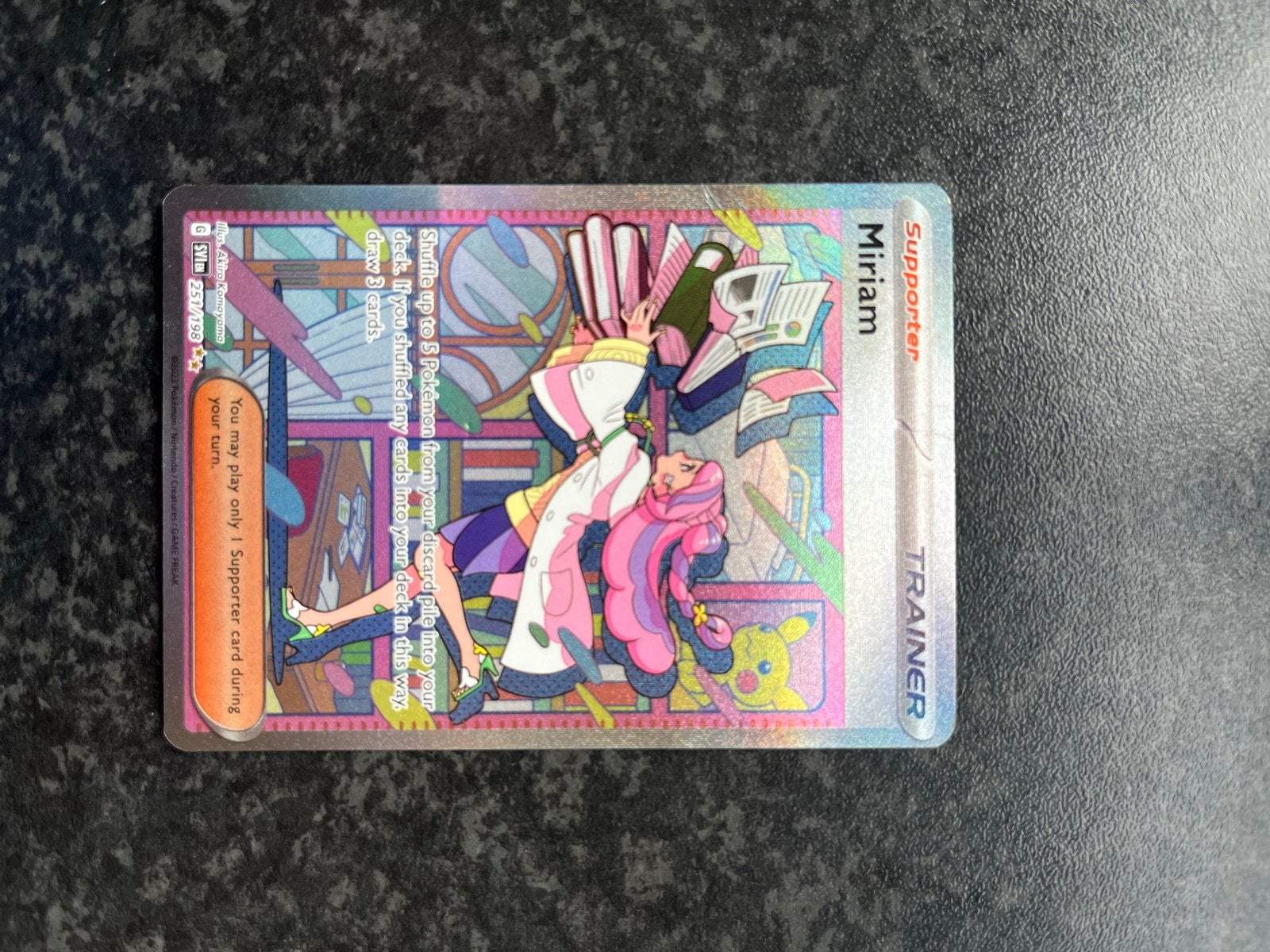 Miriam 251/198 Pokémon Kaart - Full Art Supporter, Ophalen of Verzenden, Zo goed als nieuw, Losse kaart, Foil