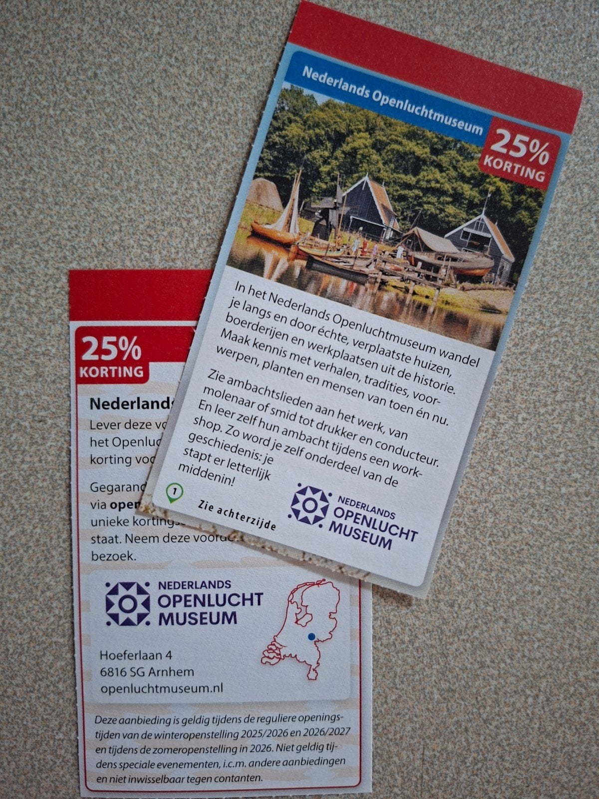 Kortingbon Openluchtmuseum,  Walibi., Tickets en Kaartjes, Kortingen en Cadeaubonnen, Drie personen of meer, Kortingsbon, Overige typen
