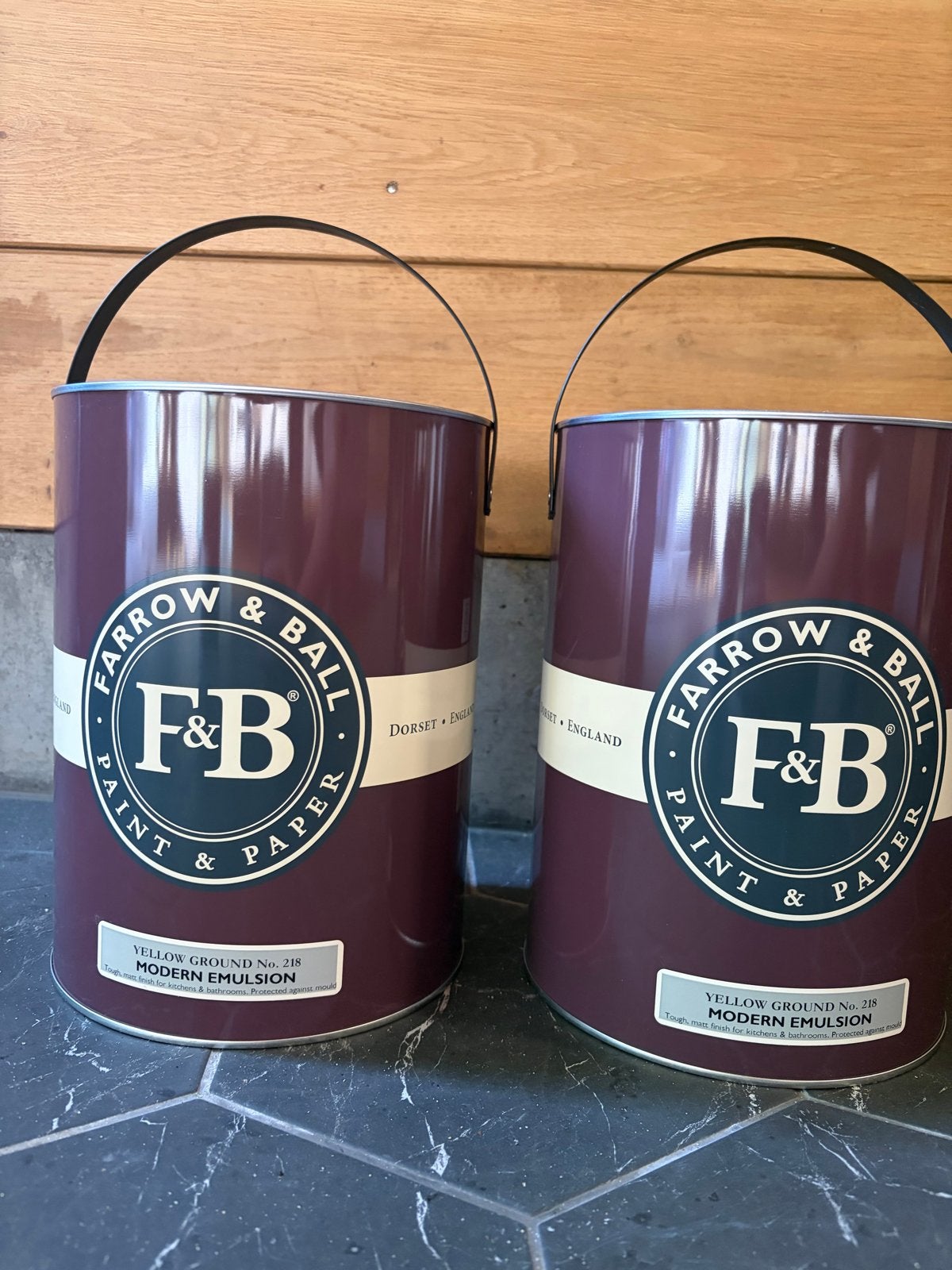 Farrow & Ball Yellow Ground Modern Emulsion (2x 5L), Ophalen, 5 tot 10 liter, Geel, Nieuw