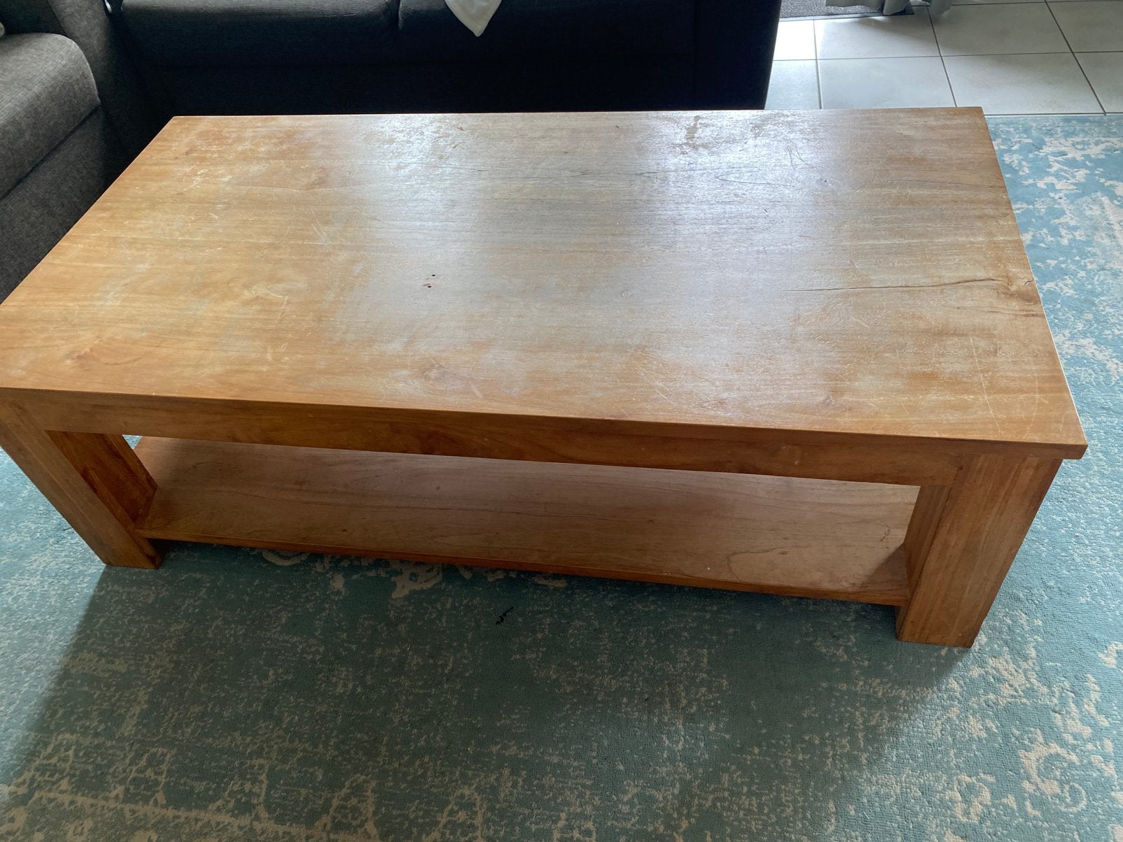Teak houten salon tafel, Ophalen, Gebruikt, 100 tot 150 cm, 50 tot 100 cm