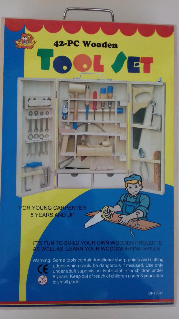 NIEUW!! Kinder gereedschapskist, houten gereedschapskoffer, Kinderen en Baby's, Ophalen of Verzenden, Nieuw